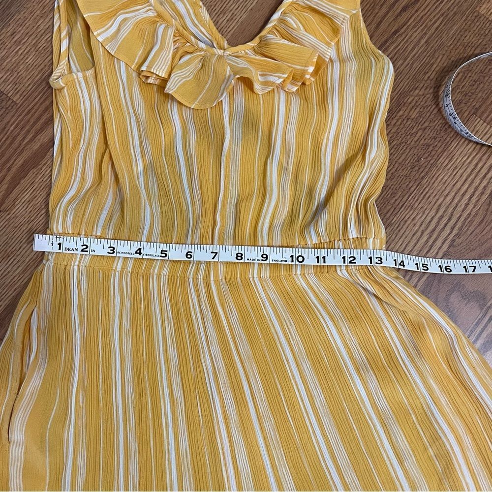 Patrons of Peace Split Knot Cut-out Front Jumpsuit Yellow & White Stripe Sz-M - Picture 7 of 8